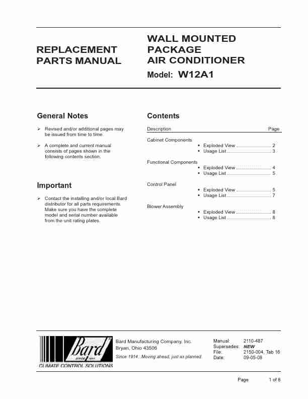 Bard Air Conditioner W12A1-page_pdf